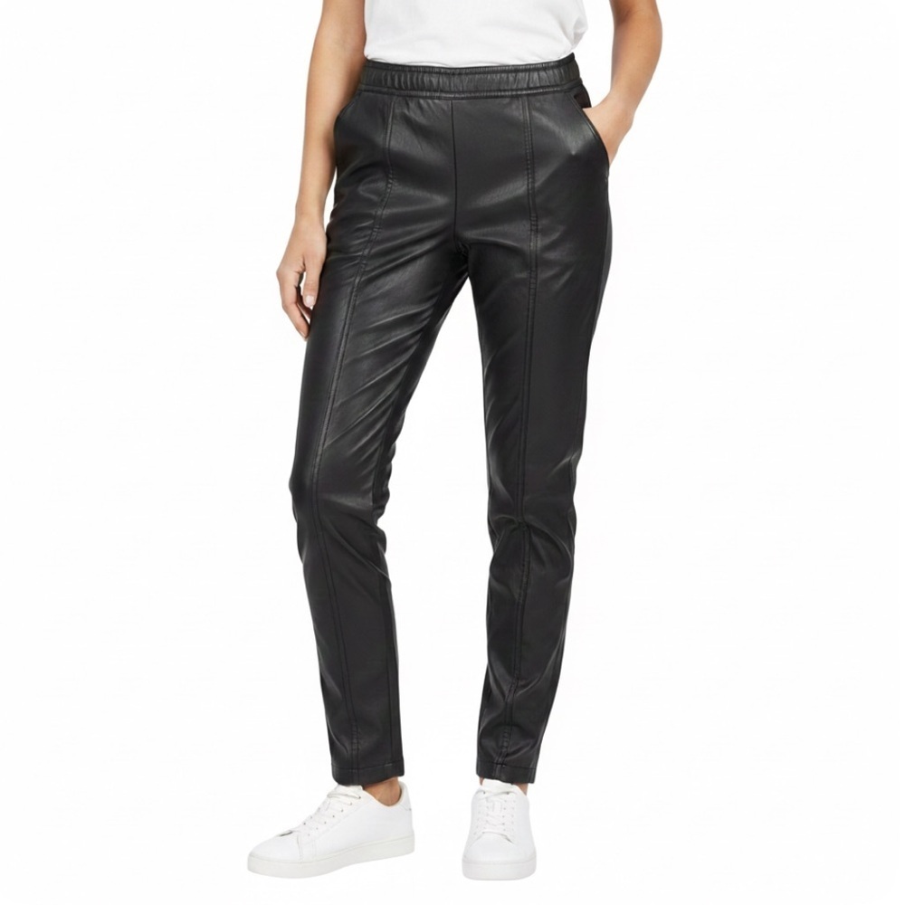 NWT! SPANX Faux Leather Jogger Pants In Noir Black Size Small New With Tag!